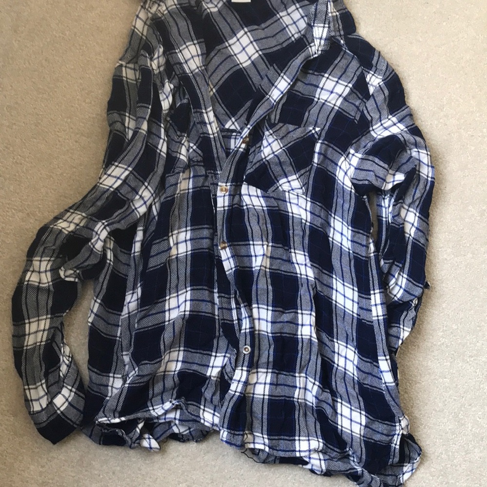 Plaid Blue and White Button Down from Francesca’s